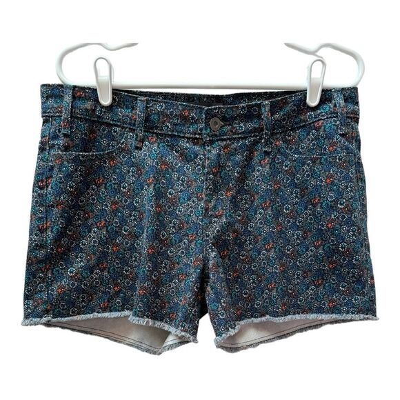 Levi's Gray Floral Daisy Denim  Preppy Boho Shorts Size 12 - Picture 1 of 10